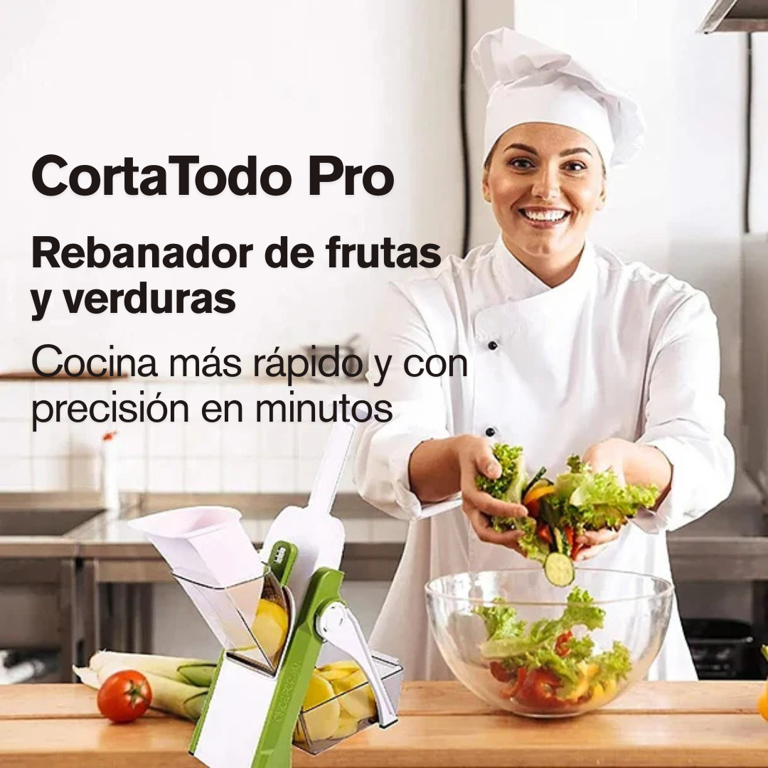 CortaTodo Pro Rebanador de frutas y verduras - Cocina más rápido y con precisión en minutos
