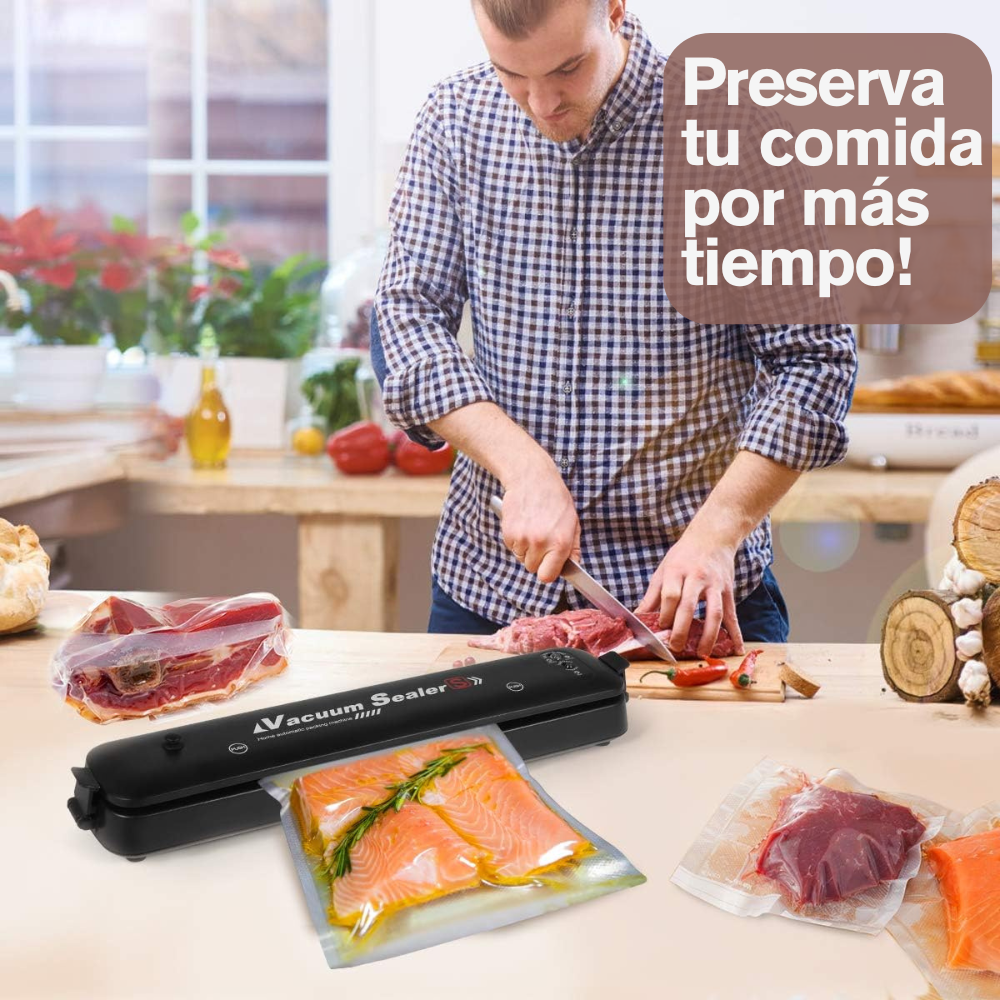 SealFast Pro® Sella tus alimentos y conserva su frescura por hasta 25 días + rollo bolsas 5 mts