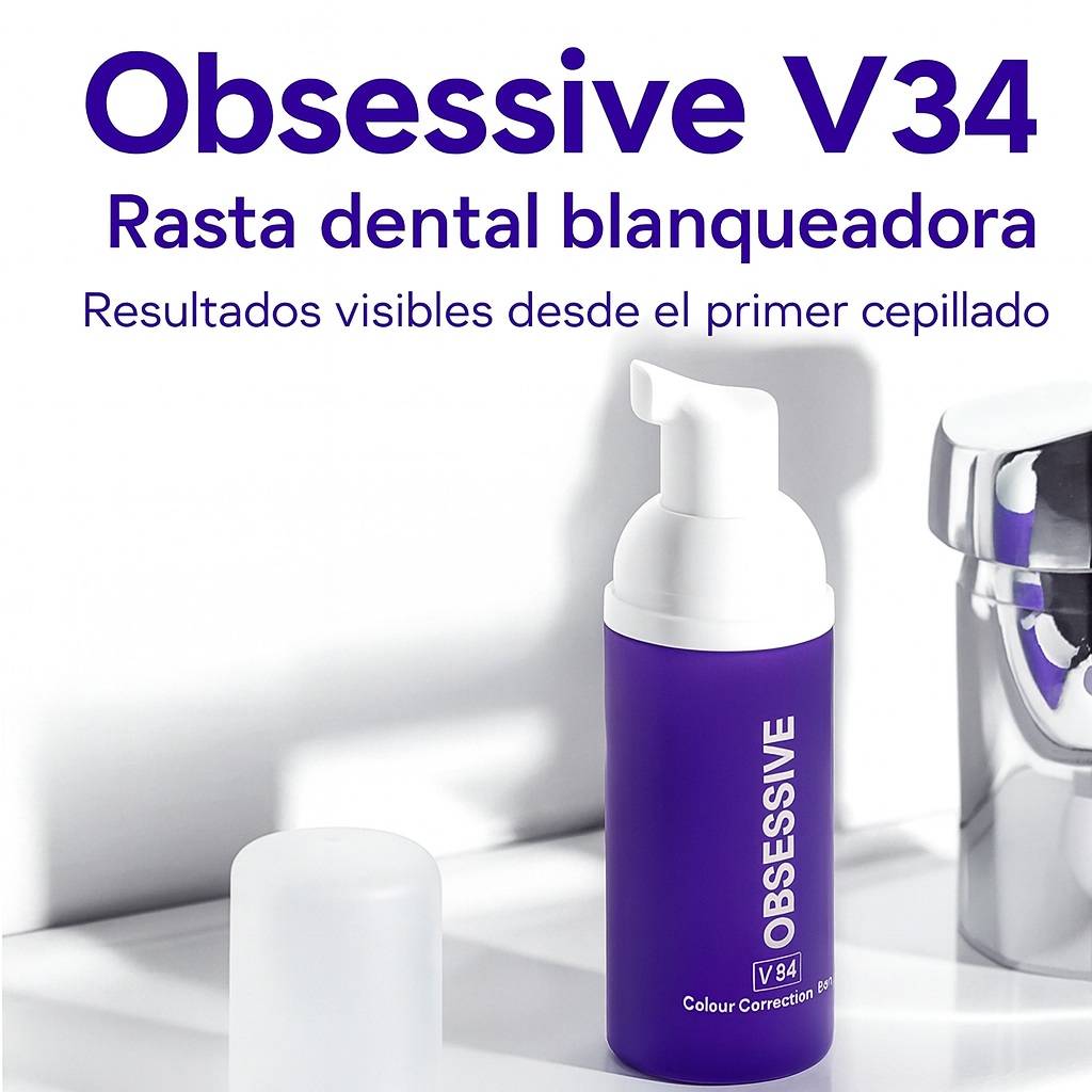 Obsessive V34 – Pasta dental blanqueadora – Resultados visibles desde el primer cepillado