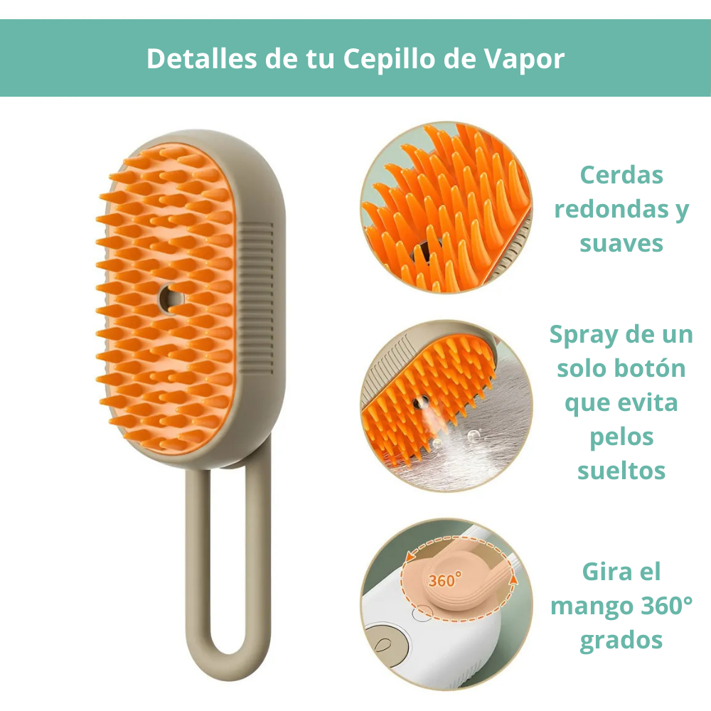 Cepillo de Vapor QUITA PELOS para tu Mascota
