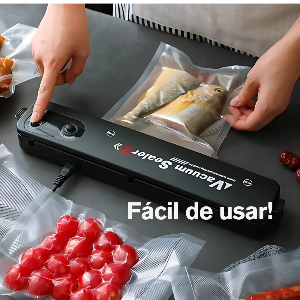 SealFast Pro® Sella tus alimentos y conserva su frescura  por hasta 25 días + rollo bolsas 5 mts
